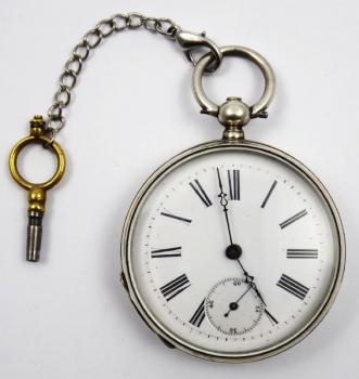 156. STŘÍBRNÉ KLÍČOVÉ KAPESNÍ HODINKY 156. STŘÍBRNÉ KLÍČOVÉ KAPESNÍ HODINKY